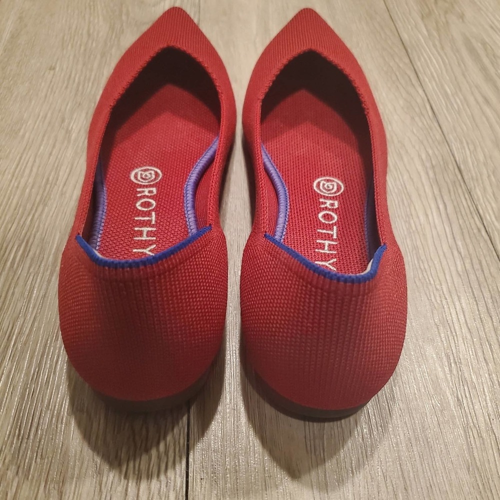 Rothy's Red Pointed Flats Size 8 - image 4